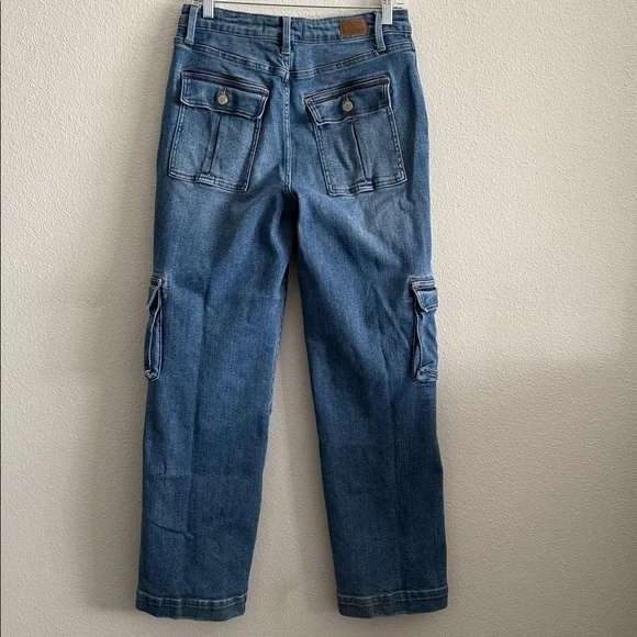 Judy Blue High Rise Cargo Wide Leg Jeans Size 9|29 - Picture 2 of 8